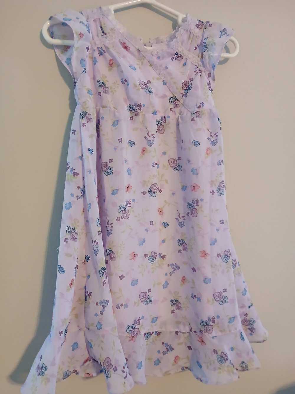 Cherokee Lavender Floral Ruffle Hem Girls Dress